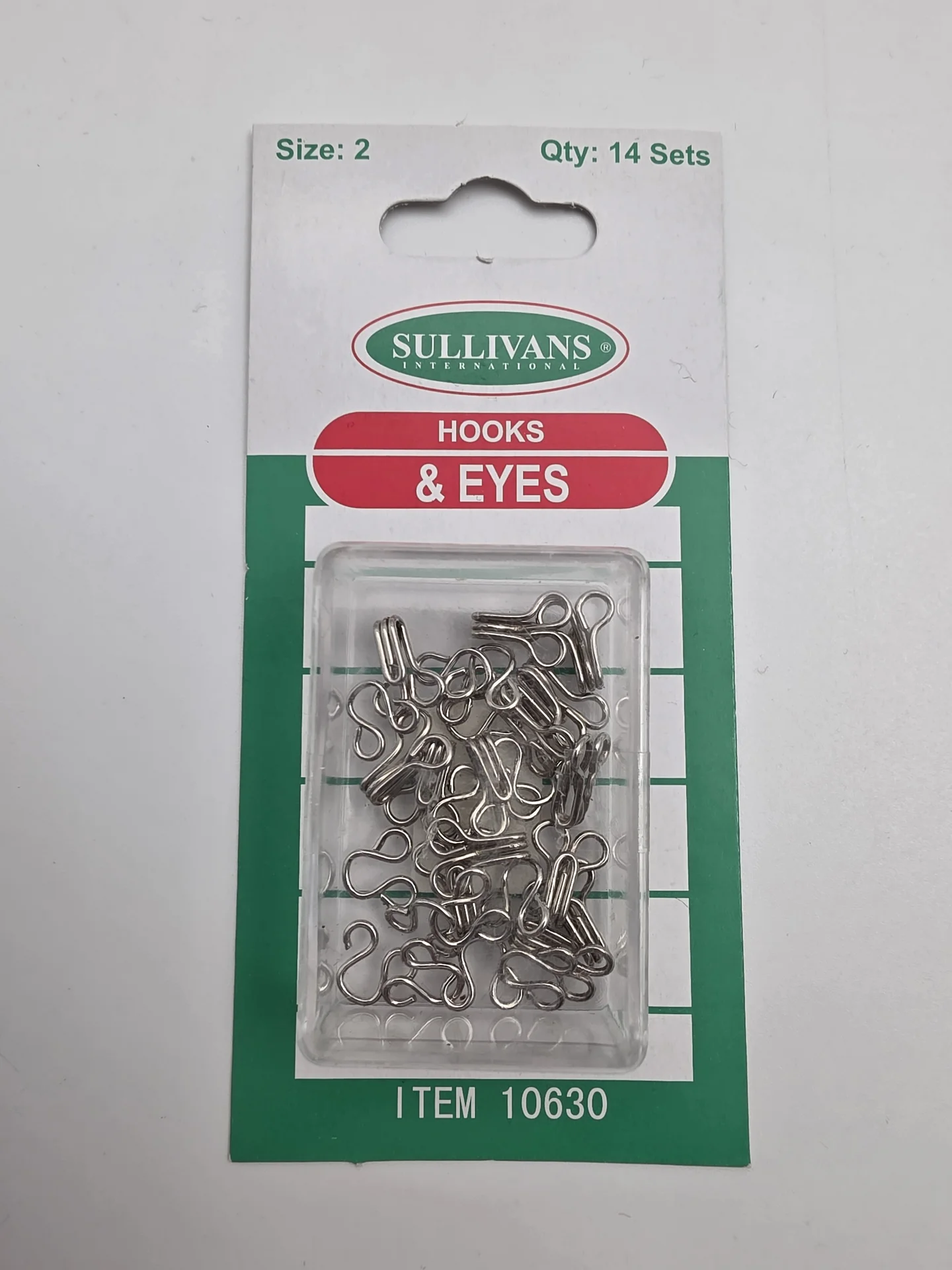 Sullivans Hook and Eyes Size 2 Silver