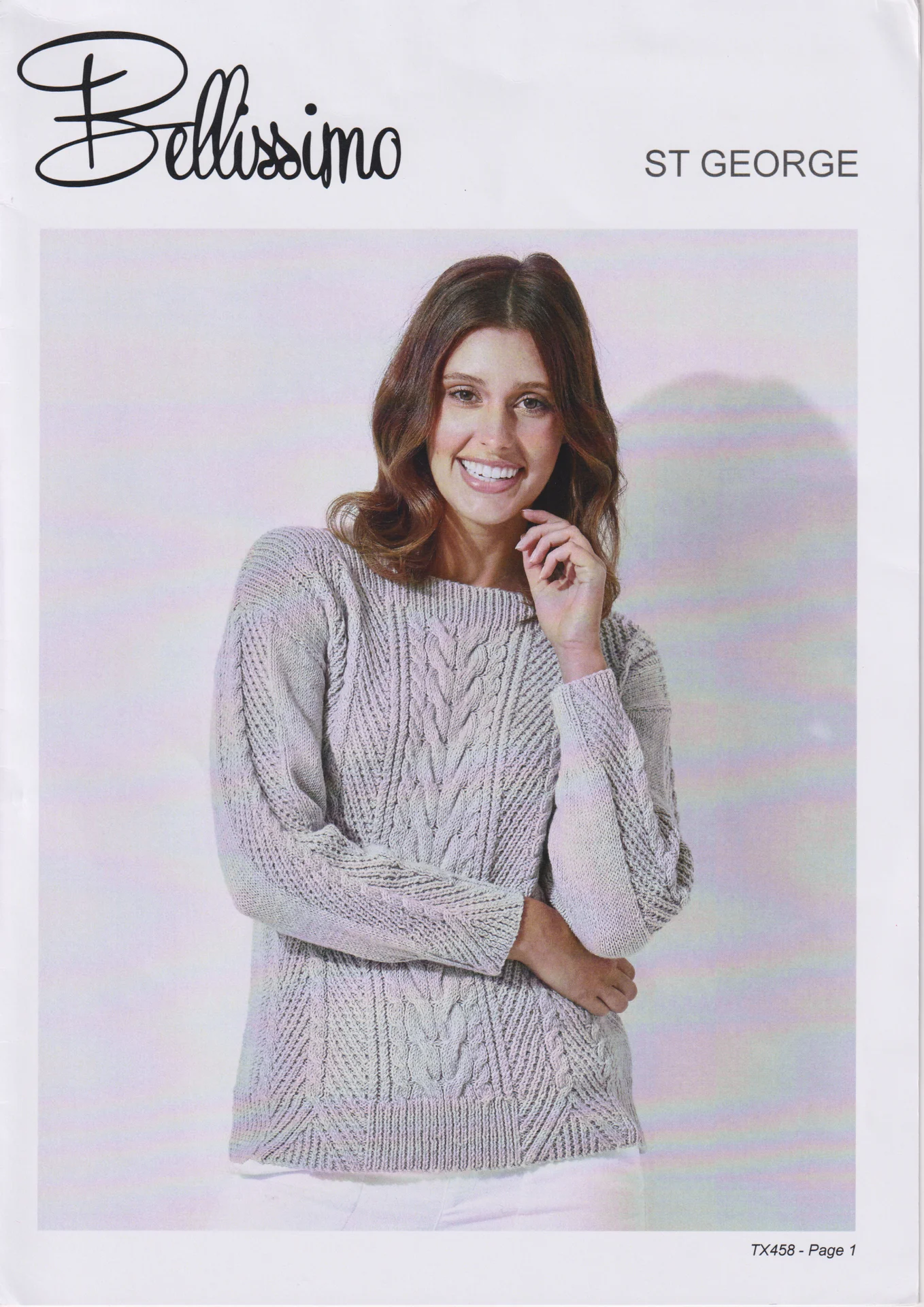 Texyarns Pattern 458 St George Cable 8 Ply Jumper