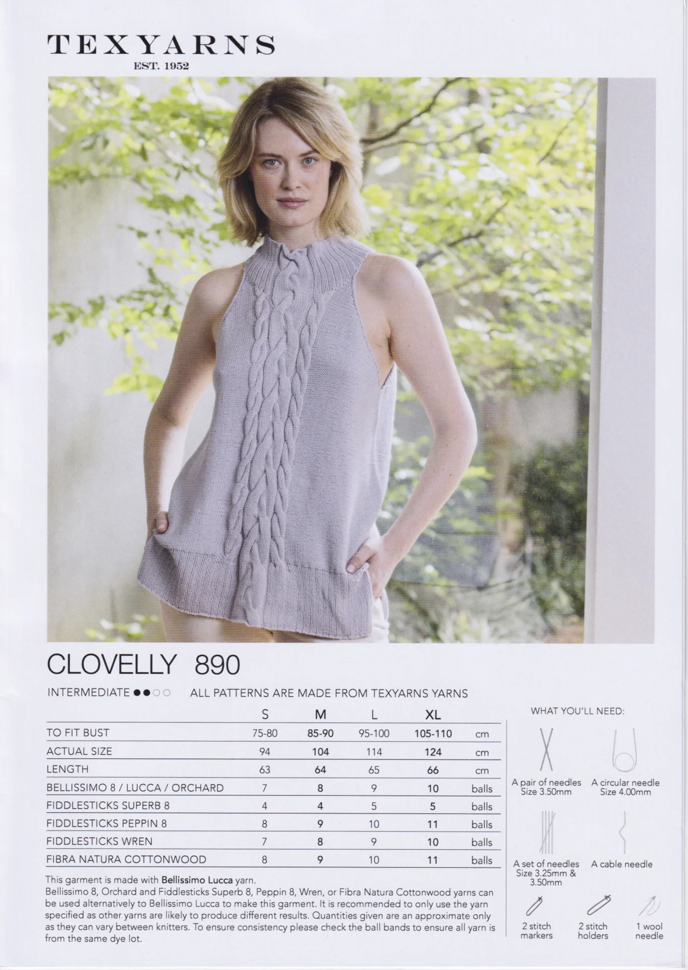 Texyarns Pattern 890 Clovelly 8 Ply
