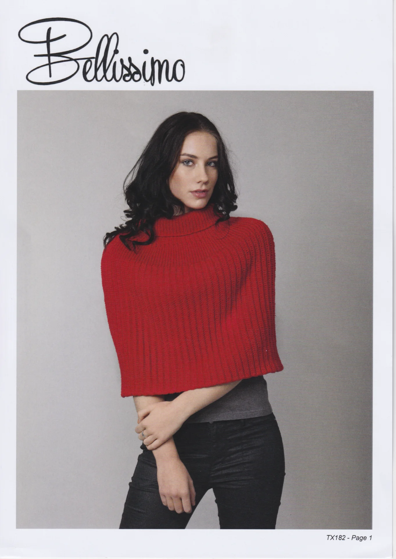 Texyarns Pattern TX182 Ribbed Poncho