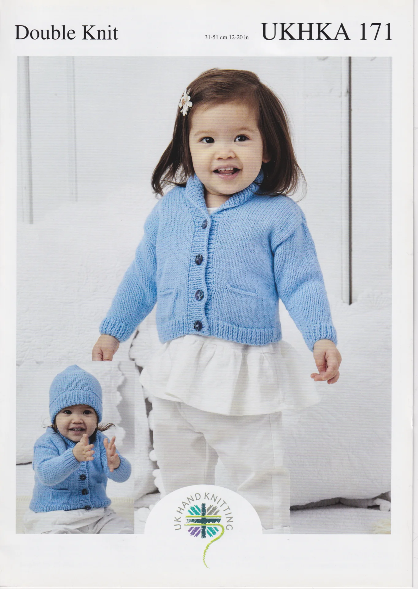 UKHKA Pattern 171 8 Ply Cardigan with Pocket and Hat