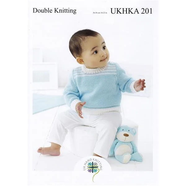 UKHKA Pattern 201 8 Ply Baby Sweater Coat