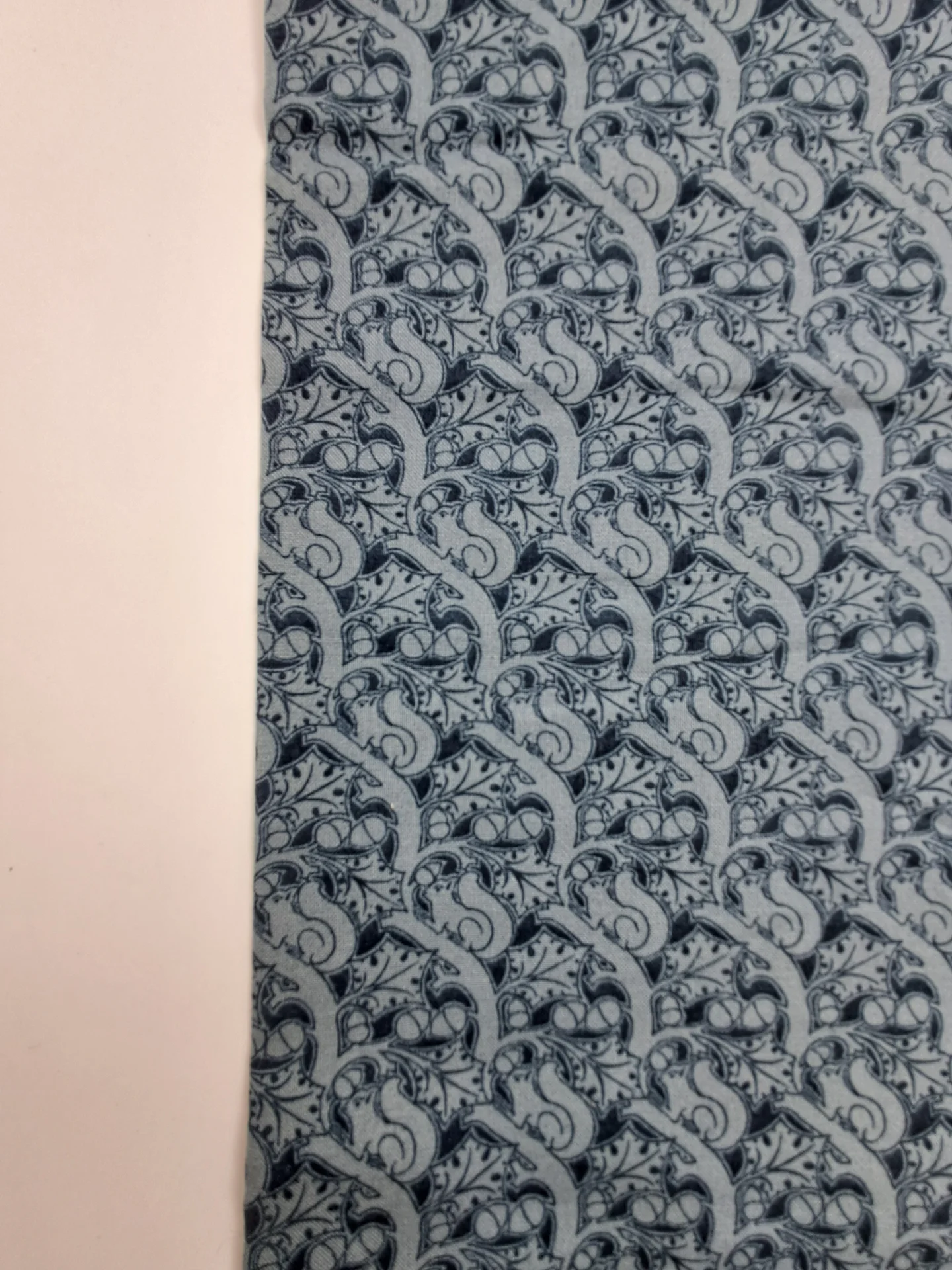 William Morris Inspired Action Squriels Blue Tones