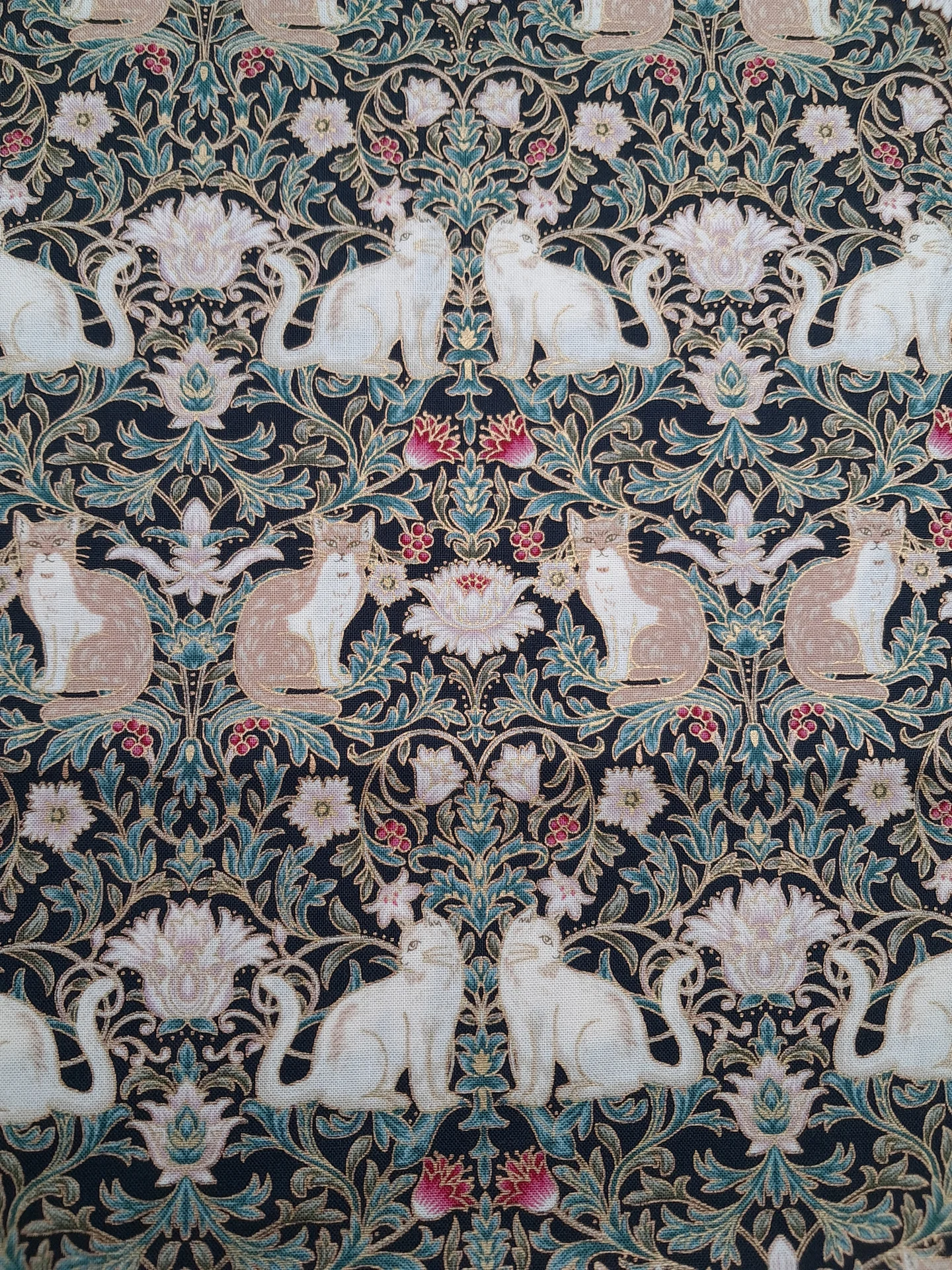William Morris Inspired OKUBO Black Cats