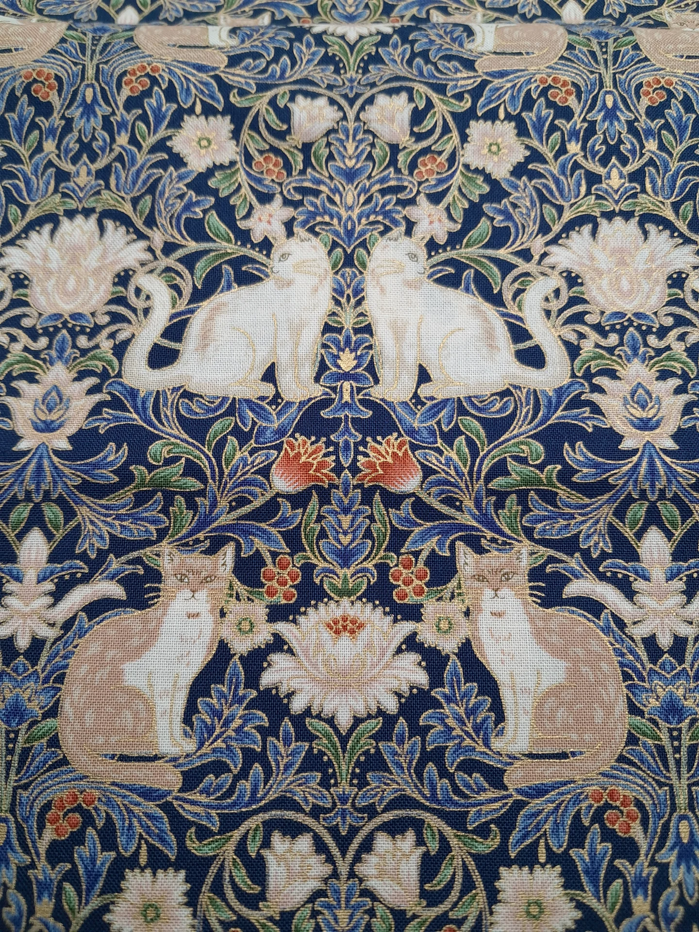 William Morris Inspired OKUBO Navy Cats