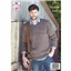 King Cole Pattern 5799 8 Ply Mens Round and V Neck Sweaters - photo 2