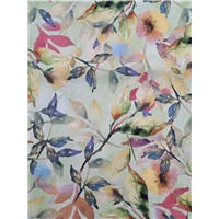 Flowers River Light Green Background Autumn Leaves and Flowers