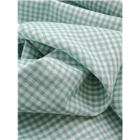 Fabric Cotton Linen Gingham Mint