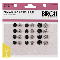 Birch Snap Fasteners Mixed