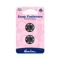 Hemline Snap Fastener Black 18mm