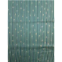 Christmas Stripes Green Gold Metallic