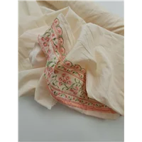 Fabric Indian Embroidered Border Cream