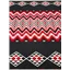 Fabric Maori Print Red Black White - photo 1