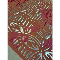 Fabric Two Tone Foil Print Peach WW