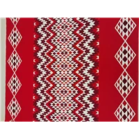 Fabric Maori Print Red Burgundy White