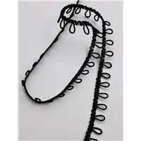Elastic Button Looping Black EL3