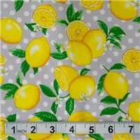 Fabric Asuka Lemons On Grey Spot