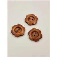 Button 21BR20 Brown Flower 20mm